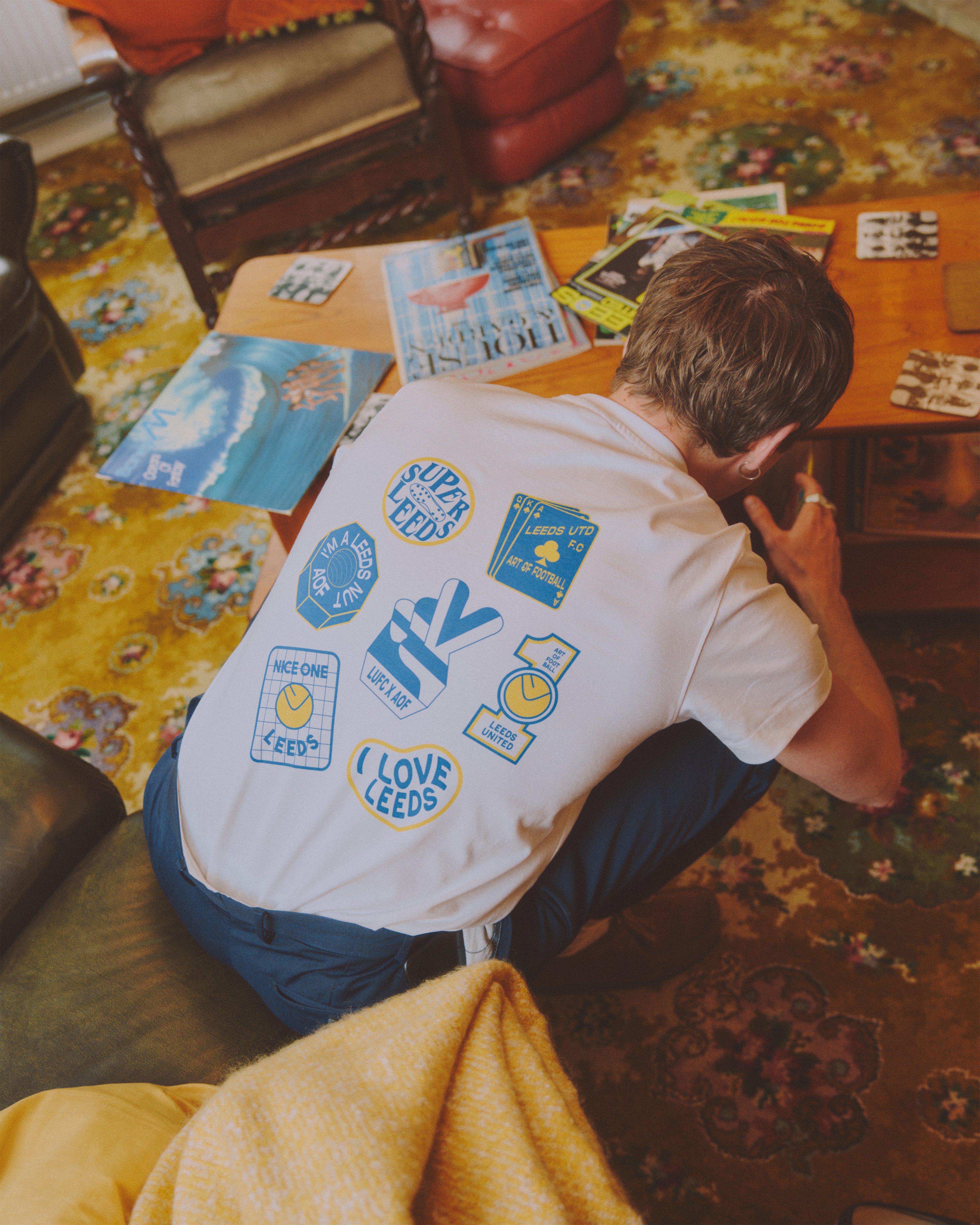 ART OF Football x Leeds Patch Tee | AOF x LUFC White Graphic T-shirt