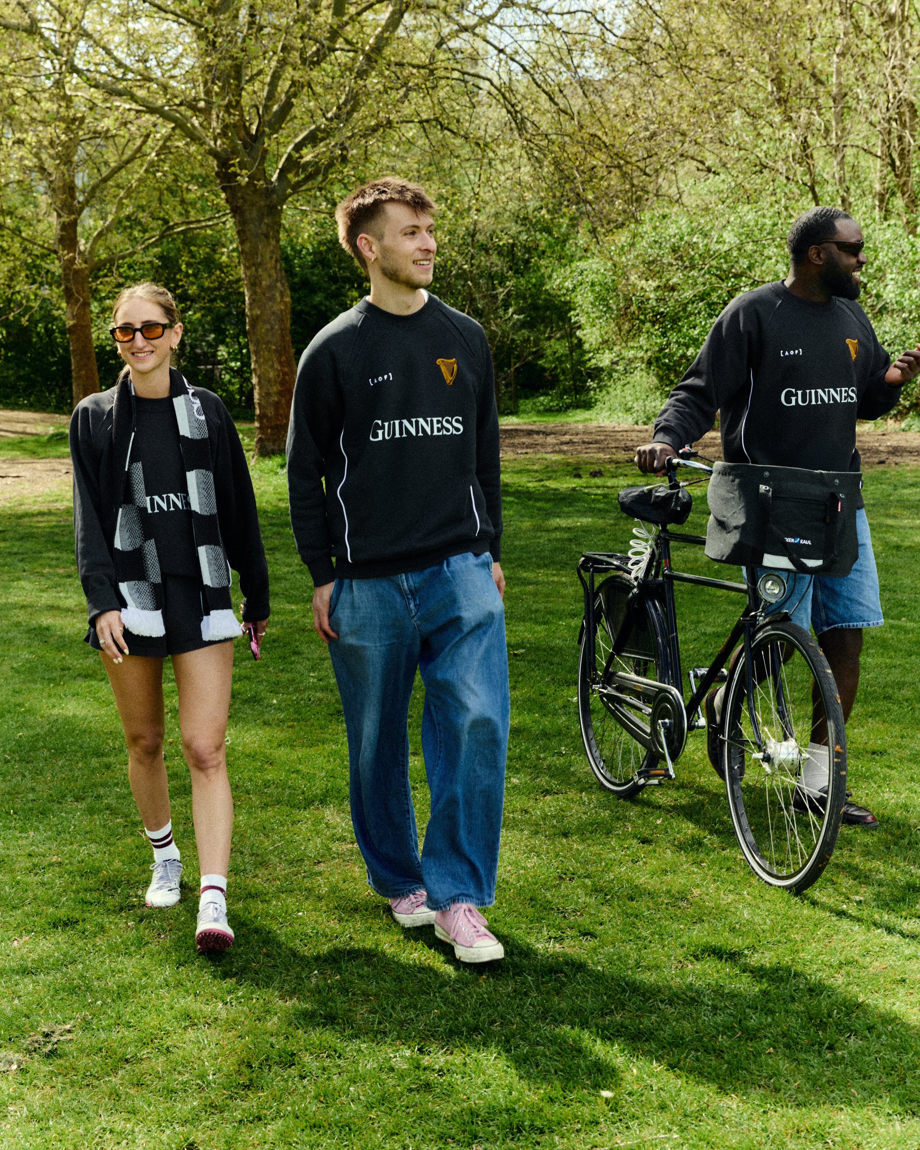 ART OF x Guinness Black Panelled Sweat | Embroidered Football Sweater