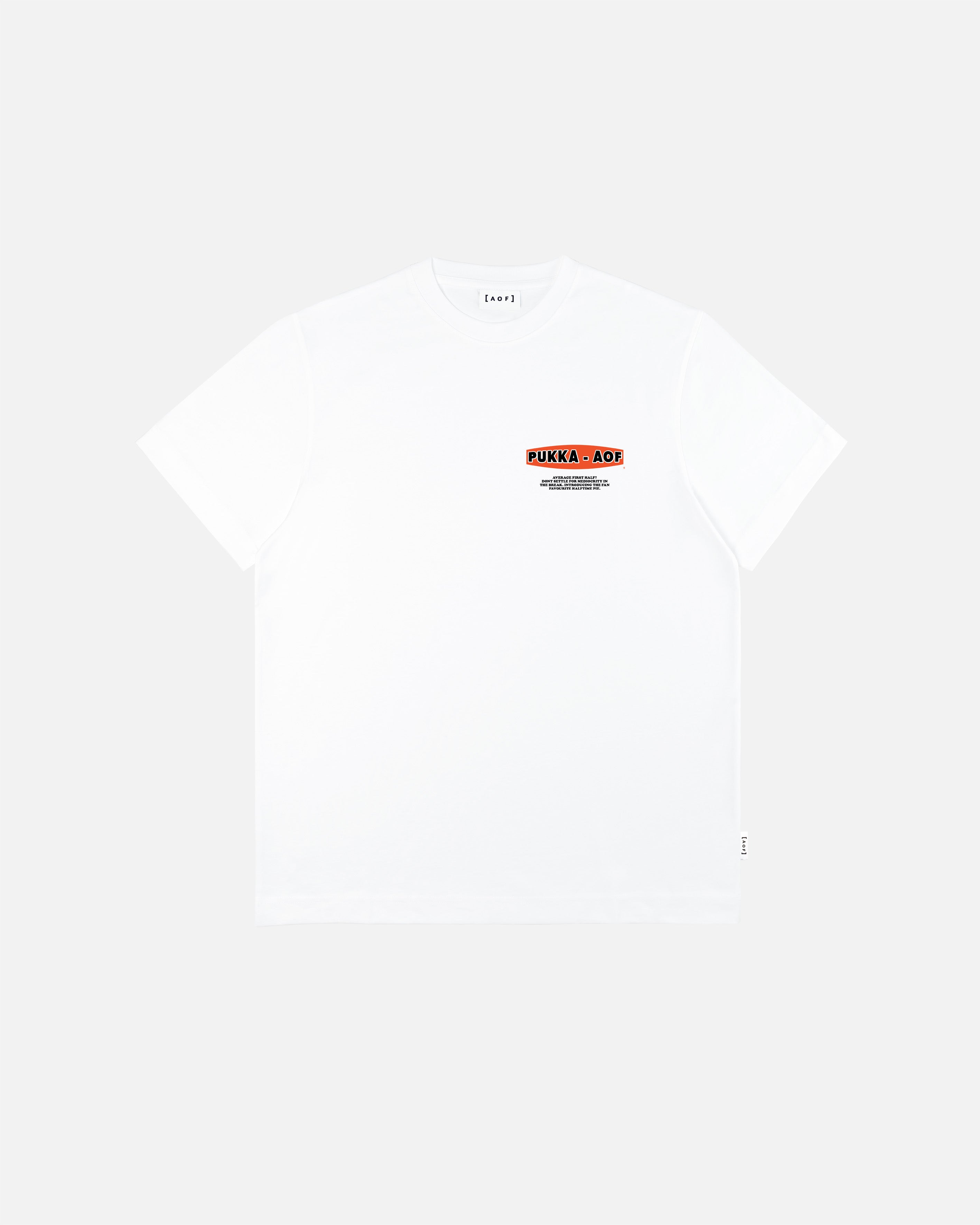 AOF x Pukka's Halftime Pie | White T-shirt | Art of Football