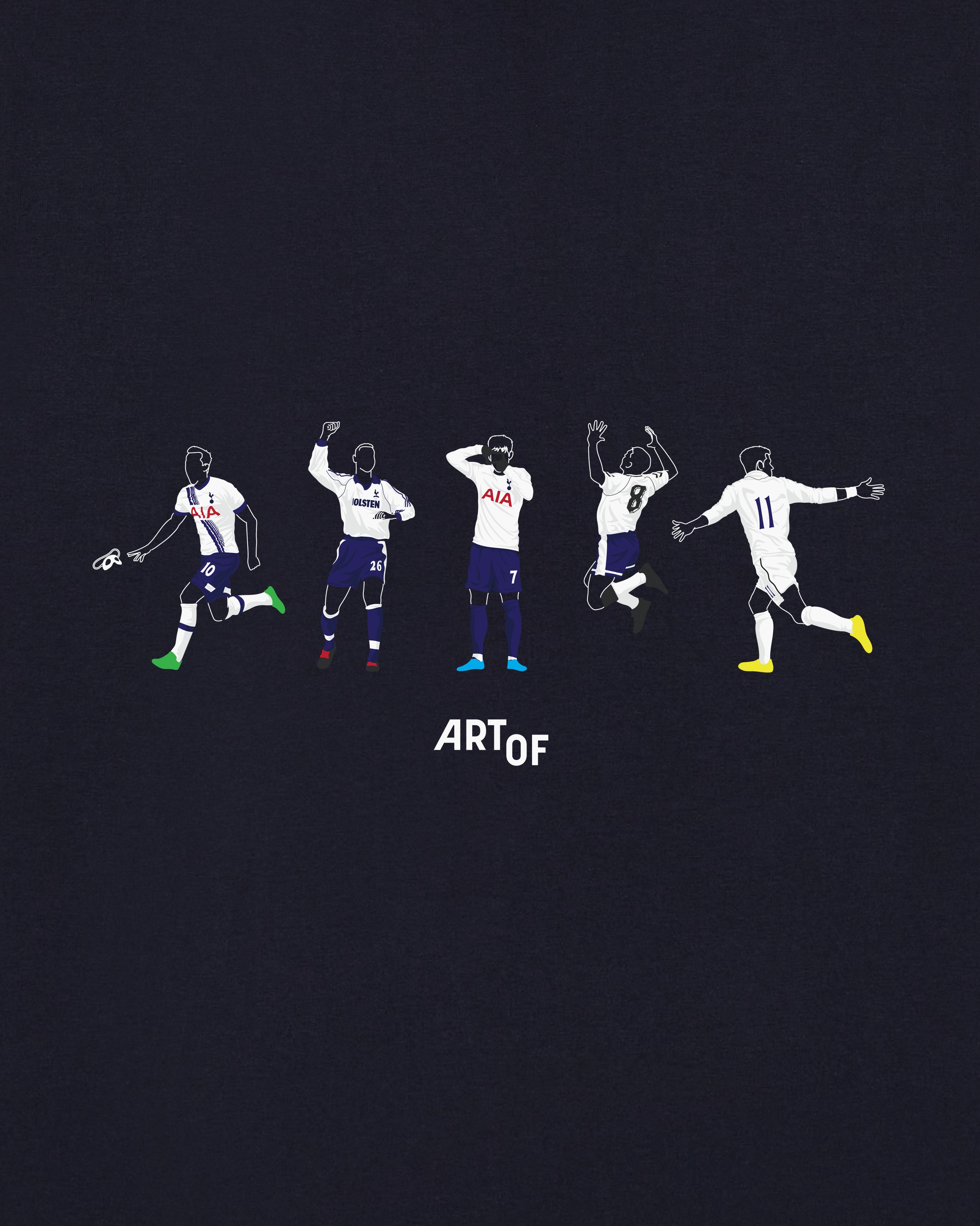 ART OF Football Spurs Printed Icons Tee | AOF THFC Navy T-shirt