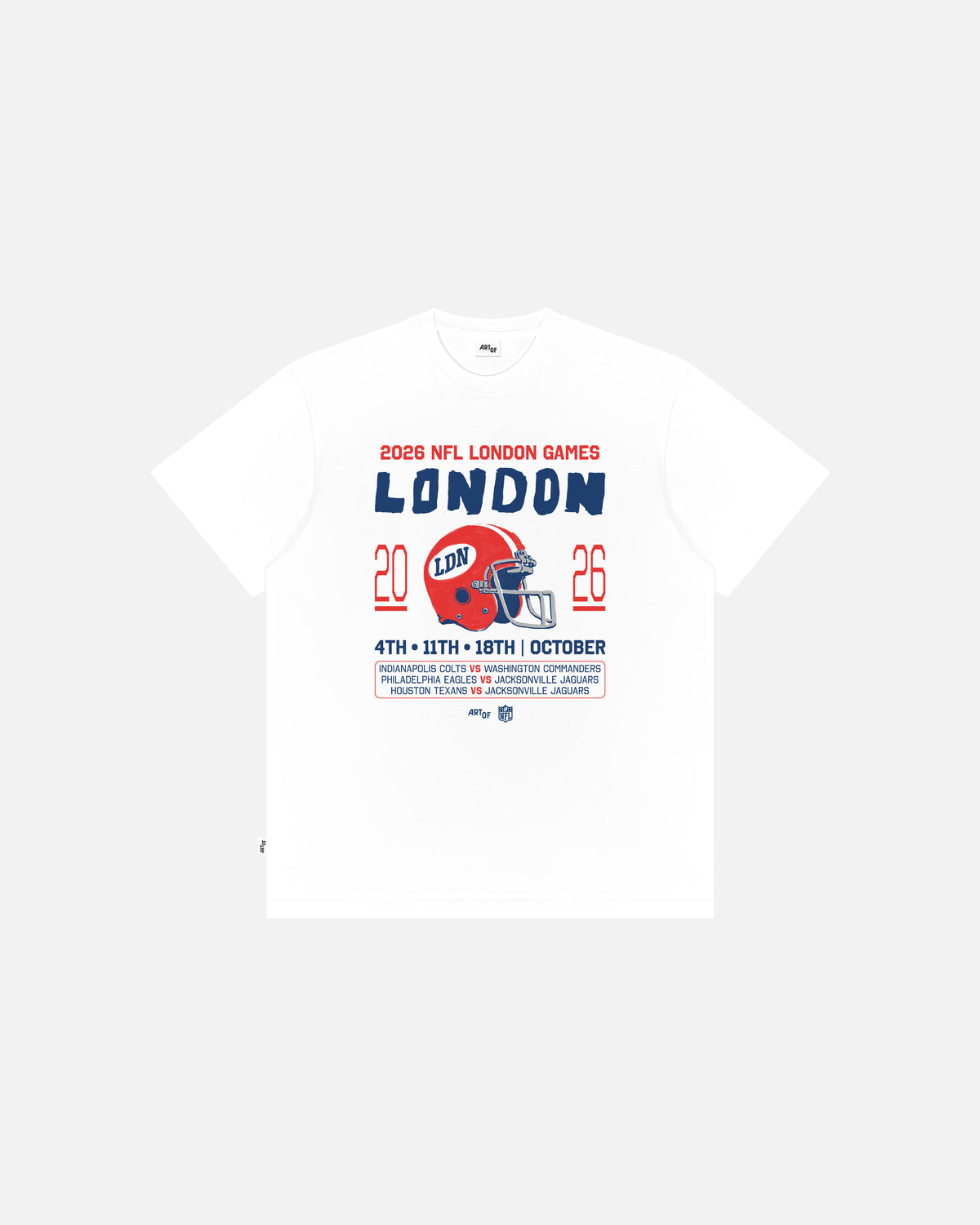 ART OF x NLF | London Games Tee | White American Football T-Shirt