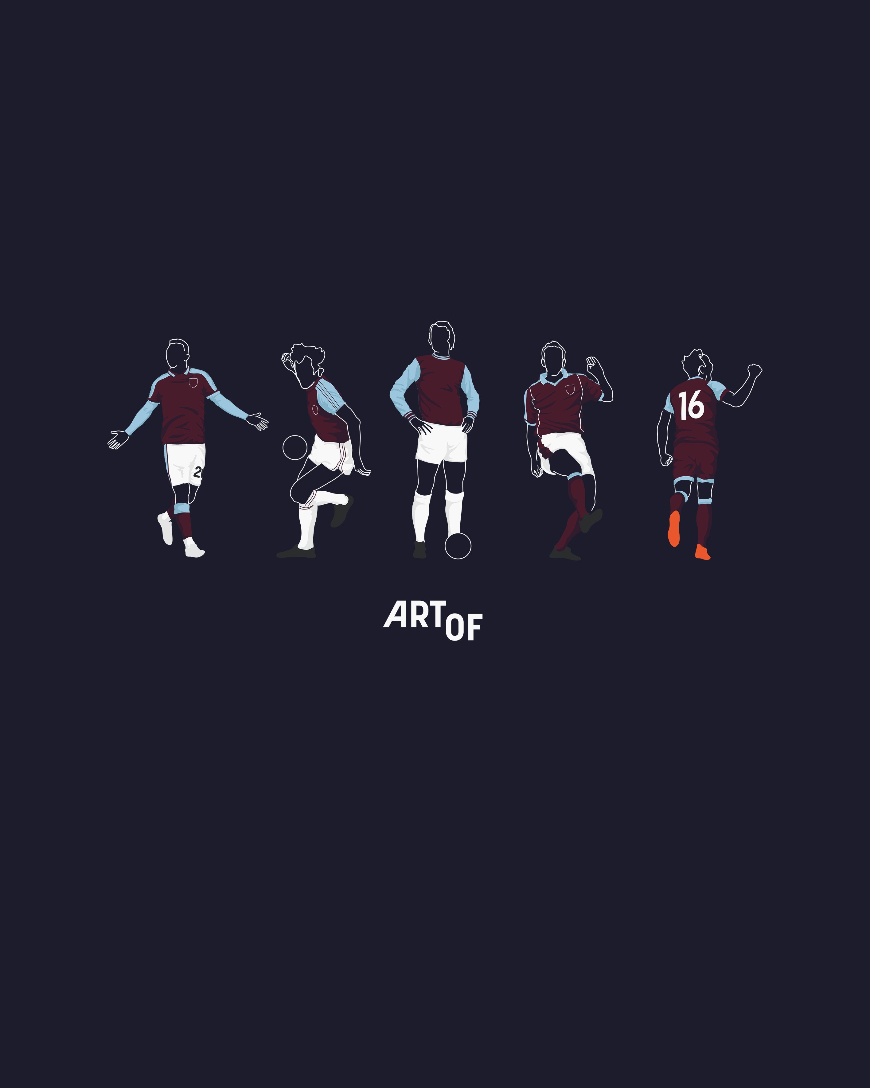 ART OF Football x West Ham Icons Tee | AOF WHUFC Navy Graphic T-shirt
