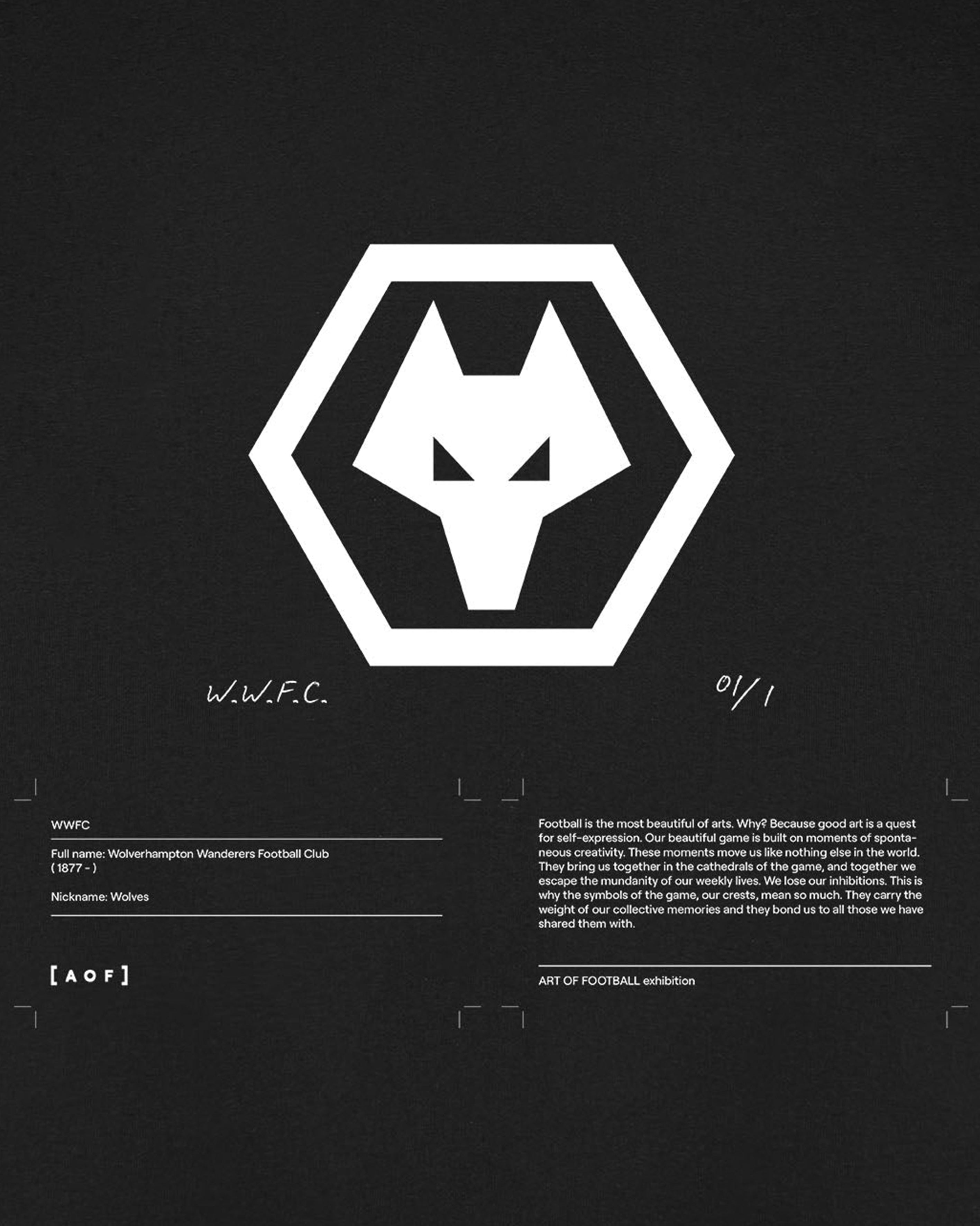 AOF x Wolves Exhibition Tee | Black Graphic T-shirt | Art of Football
