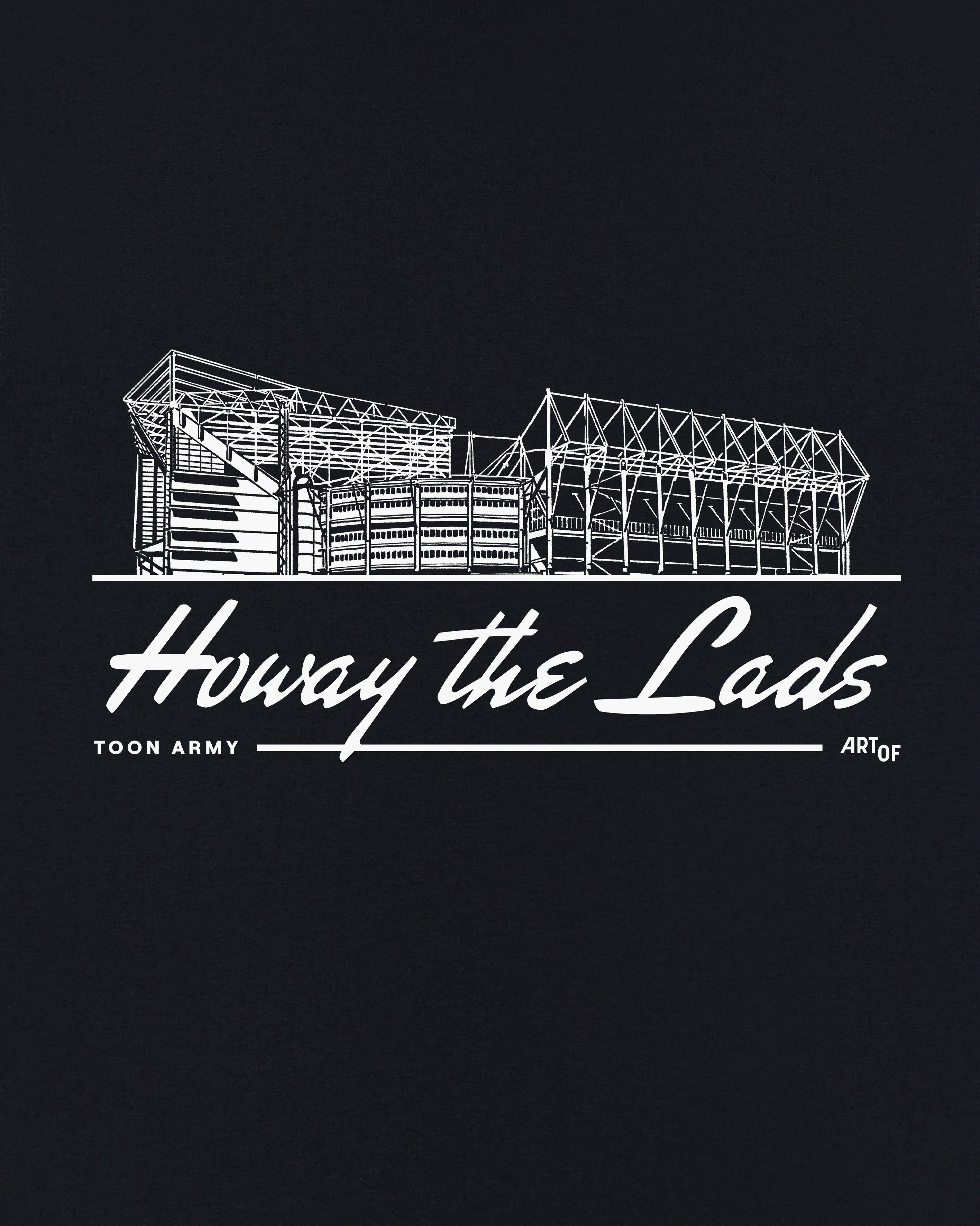ART OF Howay The Lads Stadium Tee | Black Graphic Football T-shirt