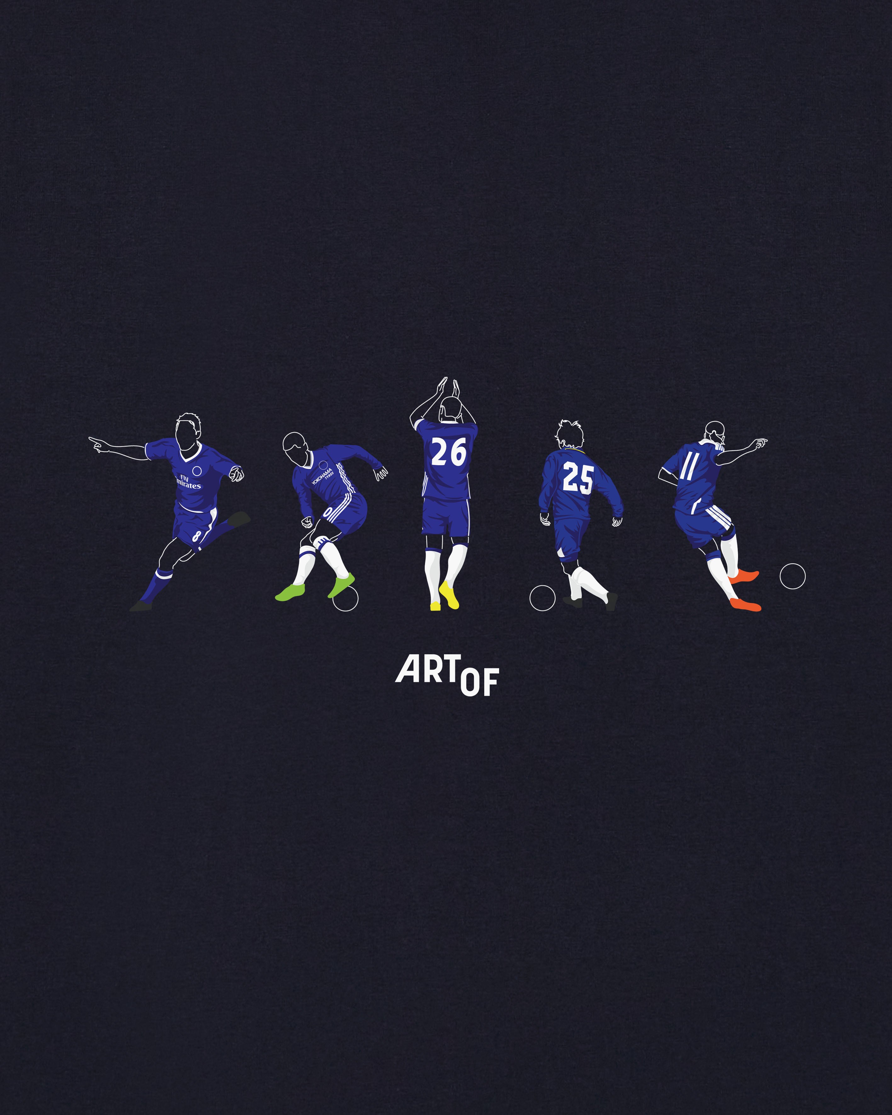 ART OF Football Pensioners Printed Icons Tee | AOF CFC Navy T-shirt