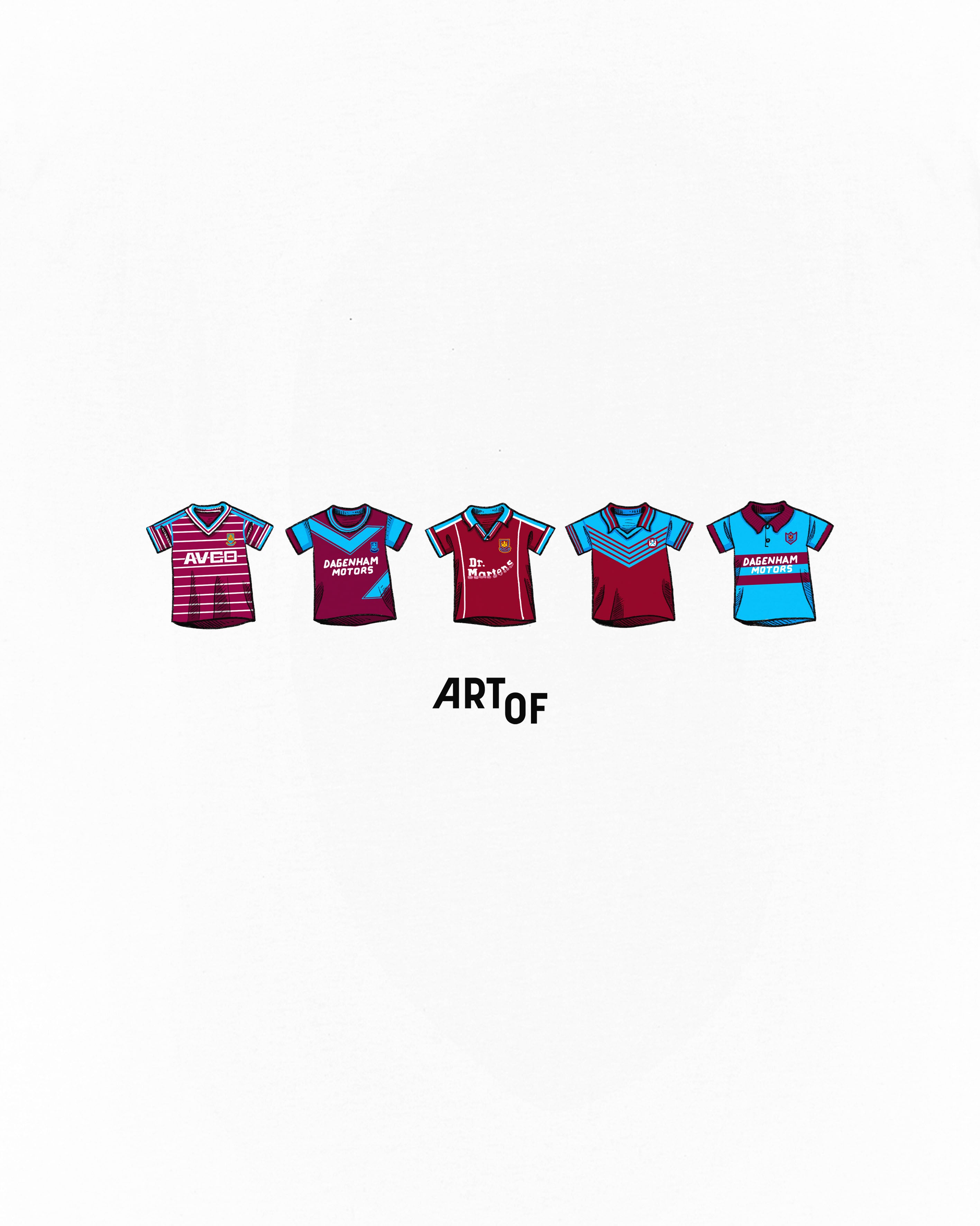 ART OF x West Ham Printed Classics Tee | White Football T-shirt